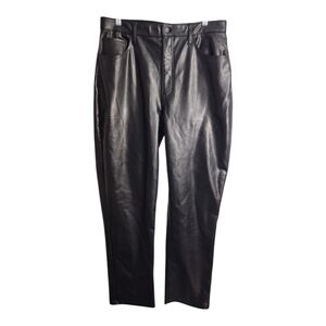 Abercrombie & Fitch The 90's Straight Ultra High Rise Faux Leather Pants 14 LONG